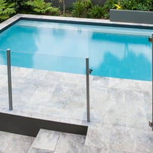 Semi framed glass pool fence Brisbane