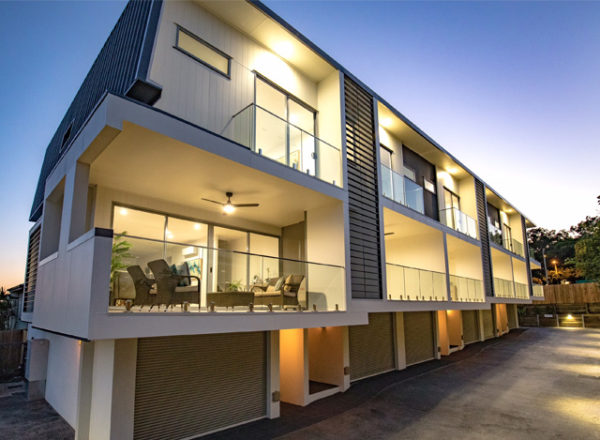 Apartment Block with Glass Fenced Balconies